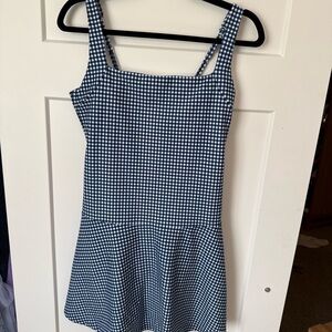 Abercrombie & Fitch Navy Gingham Mini Dress- activewear material